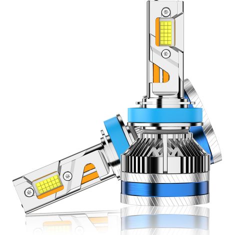 Ampoule LED H8/H9/H11 pour voiture, 320W, 21000lm, 6000K,lumière blanche froide,angle de faisceau réglable à 360°,étanchéité IP67.Phares de voiture (1/5)