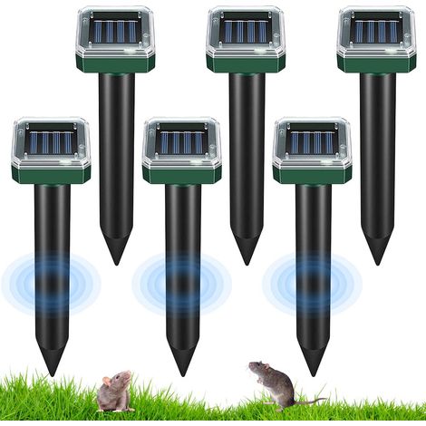 6Pcs Répulsif Taupe Solaire, Anti Taupe Ultrason Solaire, Répulsif Taupe Ultrason Solaire, Anti Taupe Solaire avec Ip65 (1/5)
