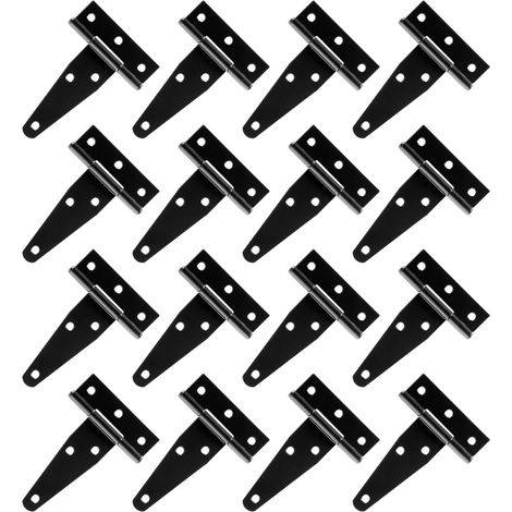 Charniere Porte - 75 mm - Pour Portes Lourdes En Bois Et Portails - Finition Noire - 20 Pièces (1/5)
