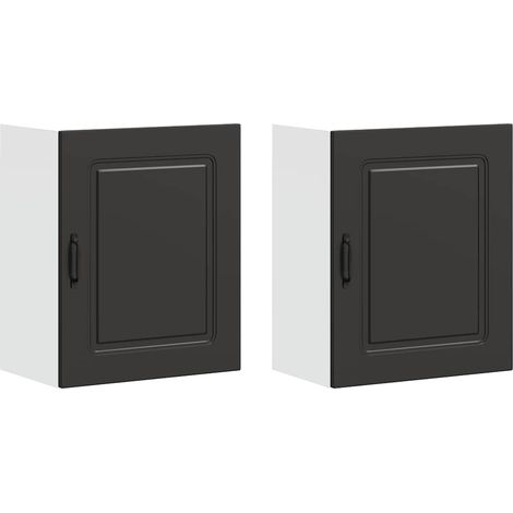 Maison Exclusive - Pensili da cucina 2 pz Kalmar in Legno Multistrato Nero