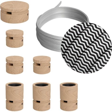Sistema Filé Linear Kit - con cavo di 5 m per catenaria e 7 componenti in legno per interni