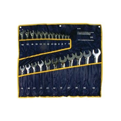 Mega Set Mischschlüssel 24 Teile Chromstahl