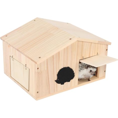 Maison pour hérisson avec rabat à rats, abri pour hérisson résistant à l'hiver avec toit en selle, grand hôtel pour hérisson pour dormir en hiver et abri dans le jardin (1/5)
