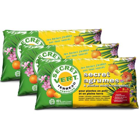 Terreau bio pour agrumes et plantes méditerranéennes 40 L (lot de 3) (1/3)