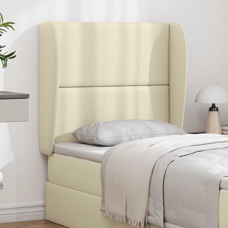 vidaXL Oreille de tête de lit Crème PVC (1/5)