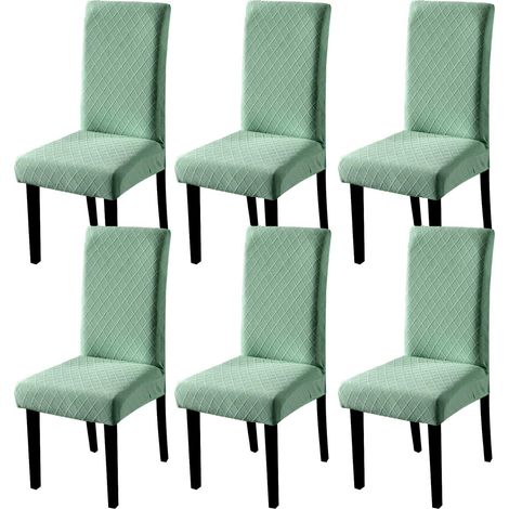 Ensemble de 6 housses de chaises de salle à manger extensibles universelles (1/5)