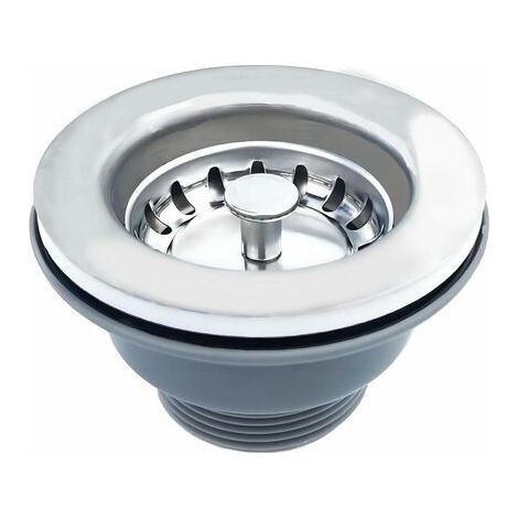 Bonde D'évier sans Trop Plein Panier Inox ø 85 mm 1½", Acier Inoxydable + ABS, Bonde + Panier (1/5)