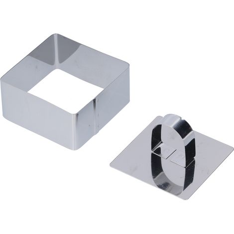 Runde Edelstahl-Entremetform, Dessertausstecher für Salate und Gebäck, Backwerkzeug, 4 x 8 cm quadratisch (1/5)