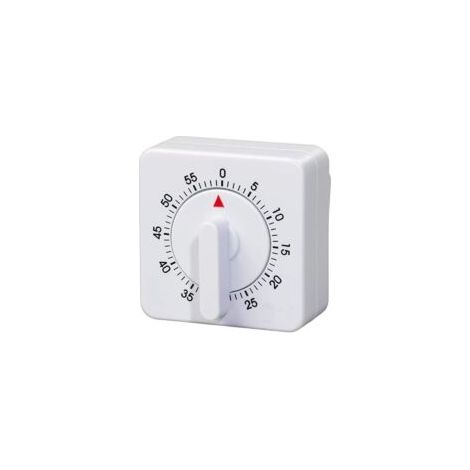 Kleiner mechanischer Timer mit quadratischem Pendel, 60 Minuten/1 Stunde, tragbar, keine Batterie für die Rotationssteuerung erforderlich - Crezuo