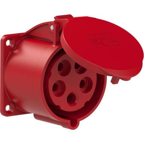 Prise de panneau 32A 5P 400V /70x70/ rouge IP44 325-6 (1/3)