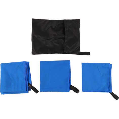 Serviette de Plage 3 Pièces Bleue, Séchage Rapide et Douce pour Sport, Gym et Plein Air (1/5)