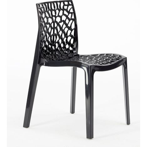 Centrale Brico – Chaise de bar empilable en polypropylène Highmopp – Design nid d'abeille – Dimensions 52x52,5x81cm – Résistante aux intempéries – Confort ergonomique