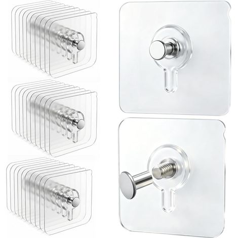 Accroches tableau - Adhésives - Crochets cadre - Lot de 30 (1/5)