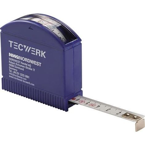 TECWERK Taschenrollbandmaß L.3m B.13mm mm/cm EG II Ku.Sichtfenster TECWERK (1/3)