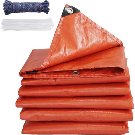 Manta de curado de hormigón, diseño robusto e impermeable, protección térmica contra heladas, color naranja, 2x2,5 m. (1/2)