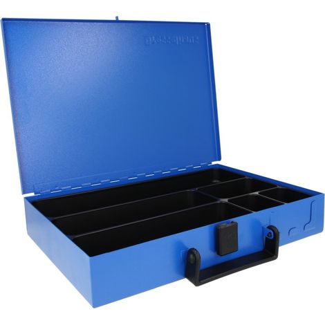 Coffret métallique avec 6 compartiments sans contenu