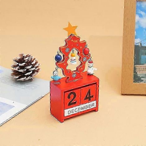 Calendrier de bureau de Noël, ornement, sapin de Noël rouge (1/5)