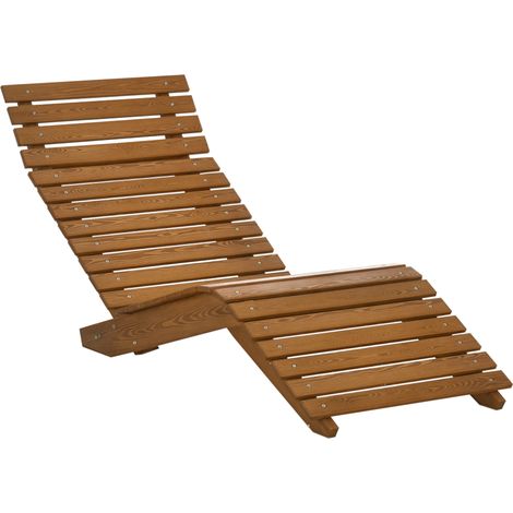 Outsunny Gartenstuhl aus Massivholz, Farbe: Braun, Maße: 66 x 170 x 77 cm