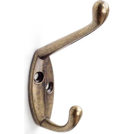 Colgador de pared clásico atornillable con acabado cuero viejo. Dimensiones: 18x55x88 mm -