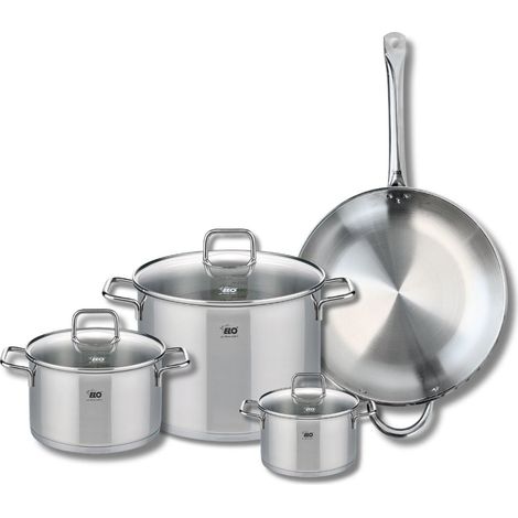 Set de 1 Poêle de cuisson 32 cm et 3 faitouts 14, 20 et 26 cm Elo Profi Citrin (1/5)