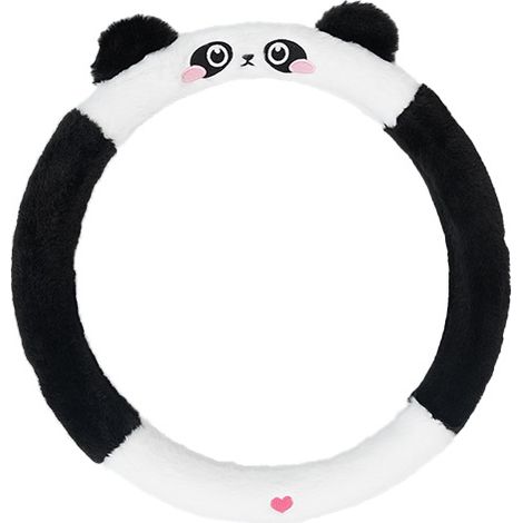 Panda Plüsch Lenkradhülle, Universal Lenkradhülle 15 Zoll (38cm), Lenkradschutz, Lenkradhülle, Plüsch Lenkradhülle