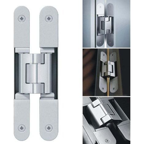 Invisible/concealed/hidden 3D hinge, heavy-duty and adjustable, suitable for commercial, residential, and industrial doors. (1/4)