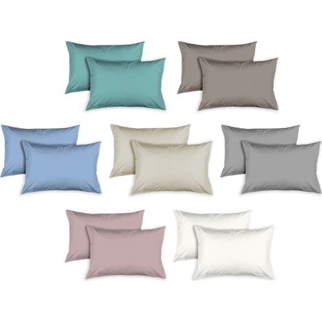Coppia Federe Letto A Sacco Con Patella In Cotone Percalle Tinta Unita, misuraFederecoloreBeige