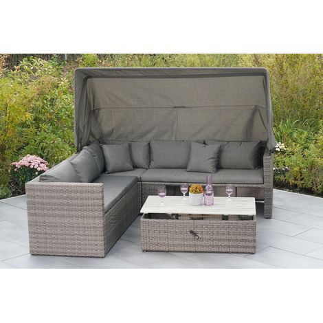 San Marco Eckset m Dach Tisch 110x60x36/58cm