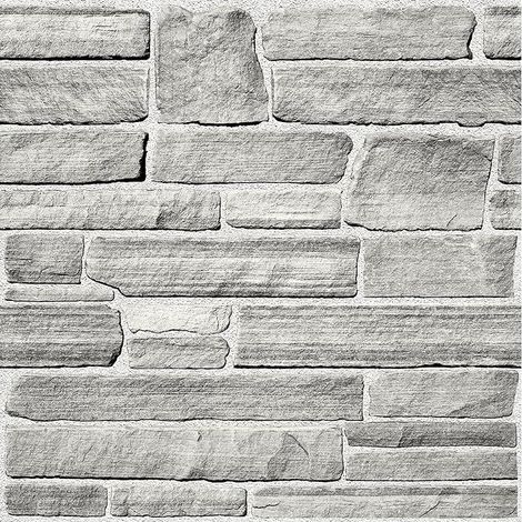 10 x 3D Imitation Stone Wall Panels, 30 x 30 cm, PVC Adhesive Wall Tiles Faux Brick Stone Wall Cladding for Interior Wall Decoration (1/5)