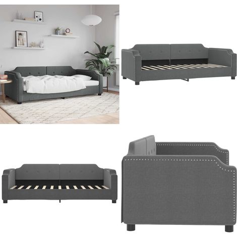 Tagesbett Dunkelgrau 80x200 cm Stoff - Schlafsofa - Sofa Bett - Gästebett - Doppelbett - Bettwäsche - Home & Living (1/5)