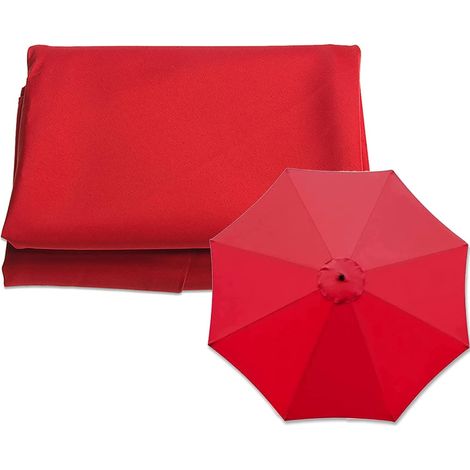 Cloth, 2.7m/8ribs, 300cm/8ribs, Replacement Parasol Canopy Cover for Patio Umbrella (Color Red, Size : 300cm/9.8ft (6ribs)) (1/5)