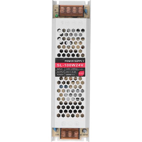 Alimentation à découpage 24V 100W 4.3A ultra-plate, transformateur LED industriel fin pour éclairage bande.