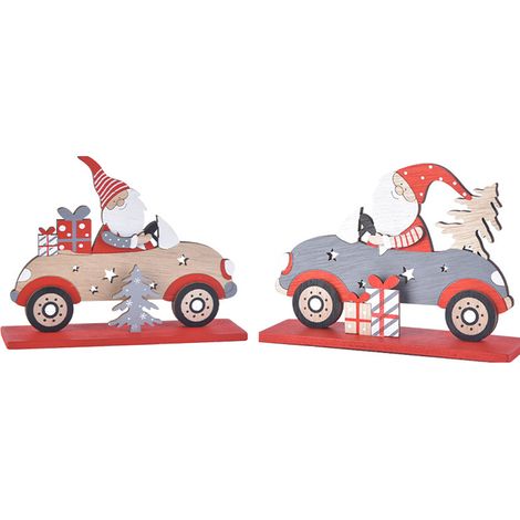 Décoration De Noël - Décor En Bois Pour Table - Intérieur Maison Fête De Fin D'Année - Lot De 6 Pièces (1/5)