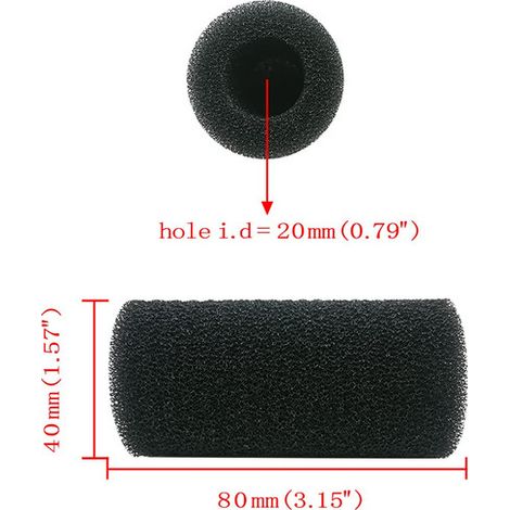 Mousse de Pré-filtre pour Aquarium Éponge Filtrante pour Tube d'Entrée de Filtre Cylindre d'Éponge de Protection pour Poissons et Crevettes