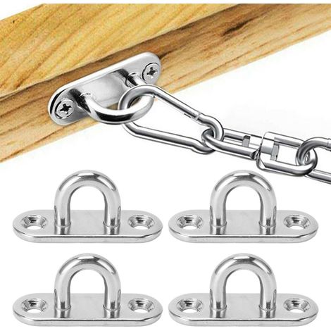 4x Buchsen aus seewasserbeständigem Edelstahl 304, U-förmige Haken, ovale Buchsen, geeignet für Schiffe, Yachten und Wohnmobile, 4515mm (2341SN). (1/5)