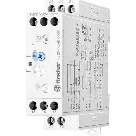 Finder 83.02.0.240.0003 Multifunktions-Zeitrelais mit 8 Zeitfunktionen Relais temporisé 24 V DC/AC, 240 V DC/AC 1 pc(s)