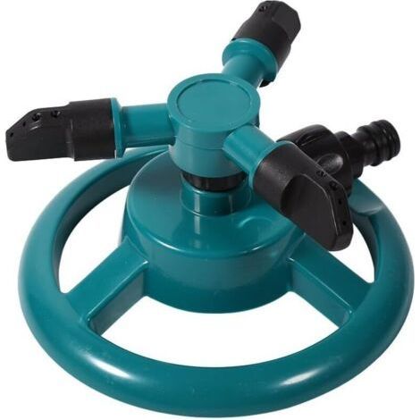 360° Rotating Sprinkler with 3 Nozzles, Large Coverage for Lawn, Garden, Hose Included, Easy to Install (1/5)