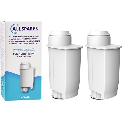 Filtro de agua AllSpares (2x) apto para cafeteras Philips/Saeco, filtro de repuesto para BRITA Intenza+ y Philips/Saeco CA6702 (1/4)