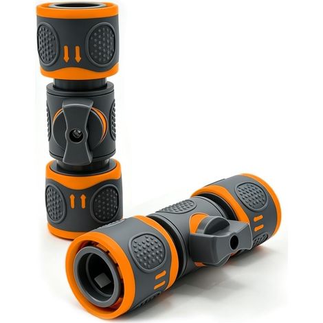 Adaptateur Tuyau Arrosage Robinet Cuisine, 2 Pièces Raccords de Tuyau D’arrosage 15mm, Connecteurs de Tuyau Eau avec Valve D’arrêt pour Voiture, Cuisine, Buanderie et Nettoyage (1/5)