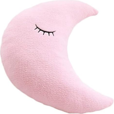 Cojines de peluche suaves con forma de estrella, luna y nube para camas, oficinas, sofás, asientos de automóviles y fiestas (luna (20,8  11,8) pulgadas (53  30) cm, rosa)