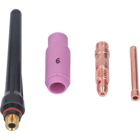 Accessoires pour torche de soudage TIG à l'argon : buse en céramique, électrode, pince de serrage, capuchon arrière long, kit de connecteurs (1/5)