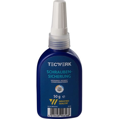 TECWERK Schraubensicherung 50g hf.hv.rot DVGW Flasche TECWERK