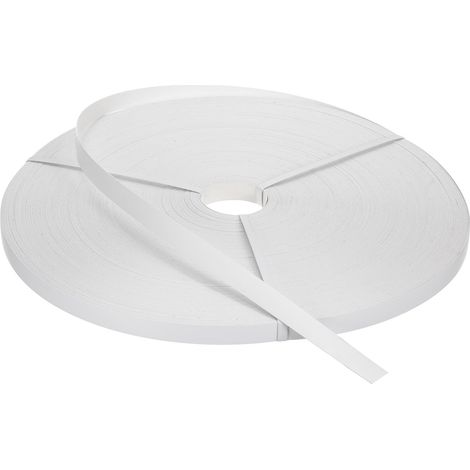 Bande de Chant 152 Mètre x 22mm, Bande Bordure Meuble Masquage Préencollé en PVC, Placage Contreplaqué Flexible avec Adhésif Thermofusible pour Bords Meuble Étagère Panneaux, Blanc (1/5)
