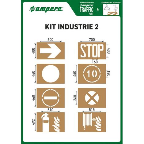 Ampere, Jeu de pochoirs, industrie 2, 8 pochoirs différents, (1/2)