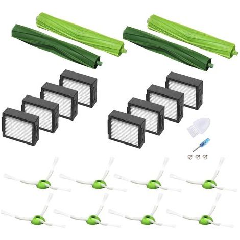Kit di accessori da 21 pezzi con iRobot Roomba E5 E6 I6 I6 + I3 I3 + I4 I4 + I7 I7 + I8, 8 filtri 8 spazzole laterali 4 spazzole a rouleau Balai Aspiratore Pezzi di ricambio (1/5)