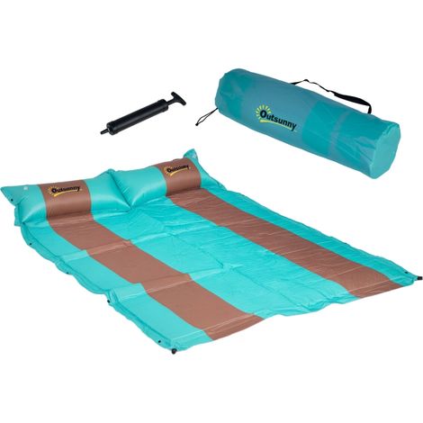 Matelas Camping 2 Places – Ultra-Léger, compact – Pliable avec sac et crochets – Bleu (1/5)