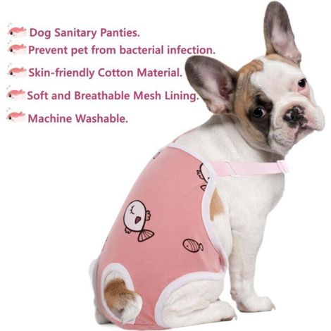 Culotte femme avec suspension, culotte physiologique pour animaux de compagnie, sous-vêtements femme confortables et ajustables, slip en coton respirant pour chiens en peluche (1/3)
