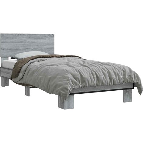 Maison Exclusive - Cadre de lit avec tête de lit Sonoma gris 80 x 200 cm