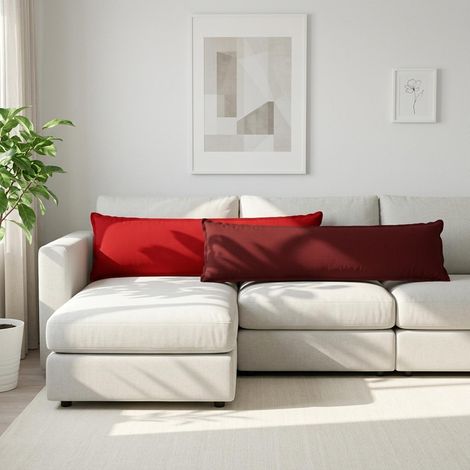 vidaXL Housse de coussin HOUTEN Rouge 40 x 145 cm Lin synthétique (1/5)