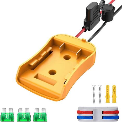 Adaptateur pour roue électrique pour batterie 20V, avec fusible et bornes de connexion. (1/5)